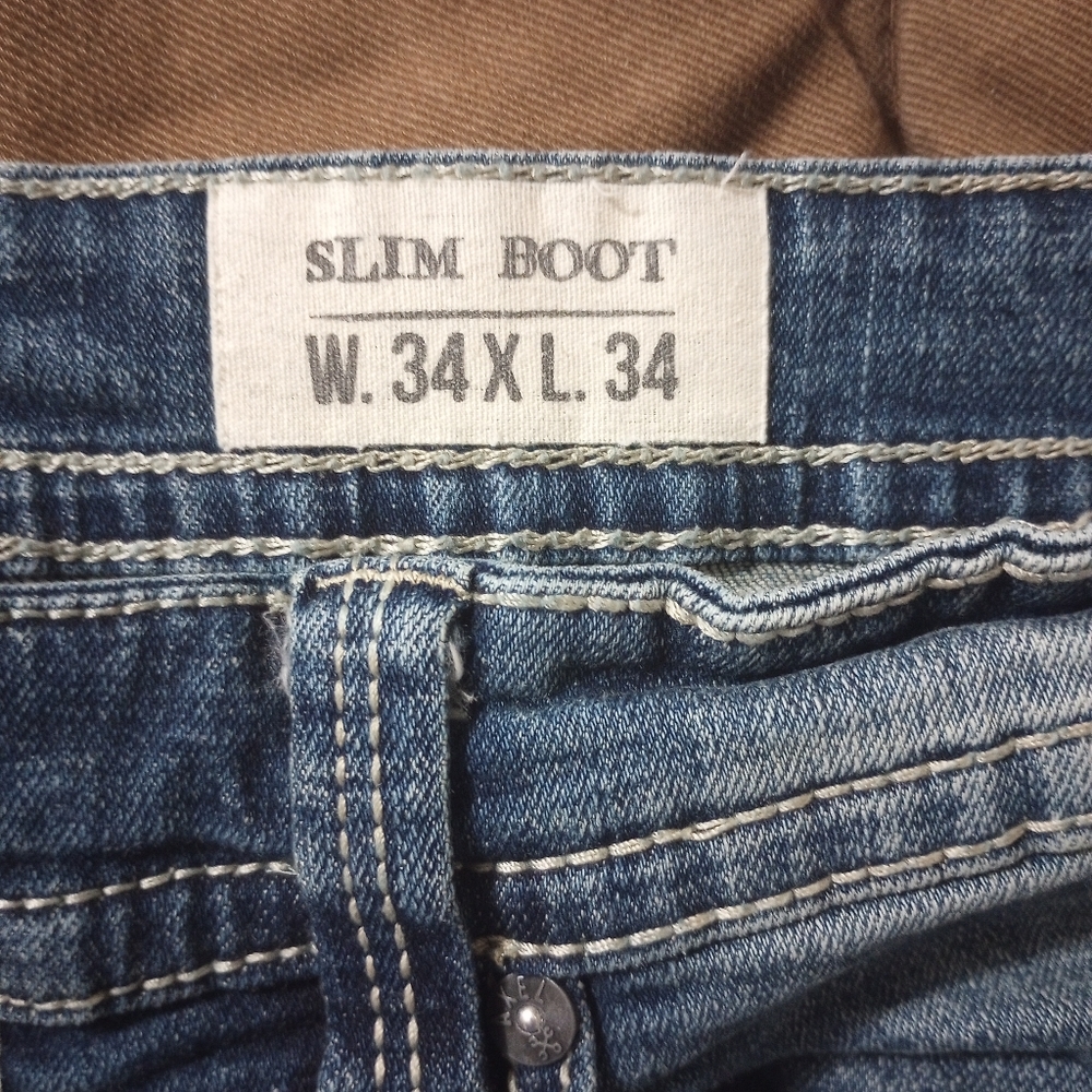 TK axle jeans men's size w34 L34 blue slim bootcut - Picture 6 of 7